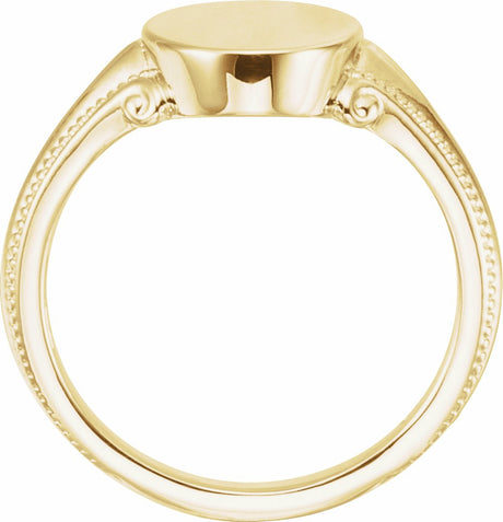 10K Yellow Gold Oval Signet Ring