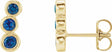 14K Yellow Gold Natural Blue Sapphire Ear Climbers