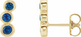 14K Yellow Gold Natural Blue Sapphire Ear Climbers