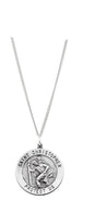 Sterling Silver 12 mm St. Christopher Medal 18” Necklace