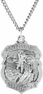 Sterling Silver 24.6x21 mm St. Michael Medal 24" Necklace 