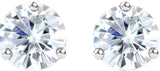 14K White 6.5 mm Round Forever One™ Lab-Grown Colorless Moissanite Earrings