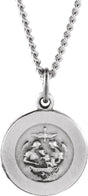 Sterling Silver 12 mm Baptism Medal 18" Necklace  