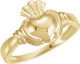 14K Yellow Gold Claddagh Band Size 11