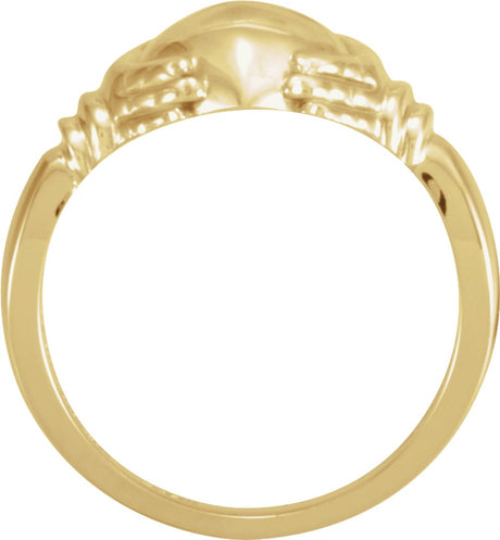 10K Yellow Gold Claddagh Band Size 7