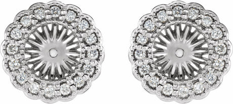 14K White 1/4 CTW Natural Diamond Earring Jackets with 6 mm ID