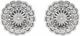 14K White 1/4 CTW Natural Diamond Earring Jackets with 6 mm ID