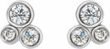 14K White Gold 1/5 CTW Natural Diamond Geometric Cluster Earrings 