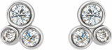 14K White Gold 1/5 CTW Natural Diamond Geometric Cluster Earrings