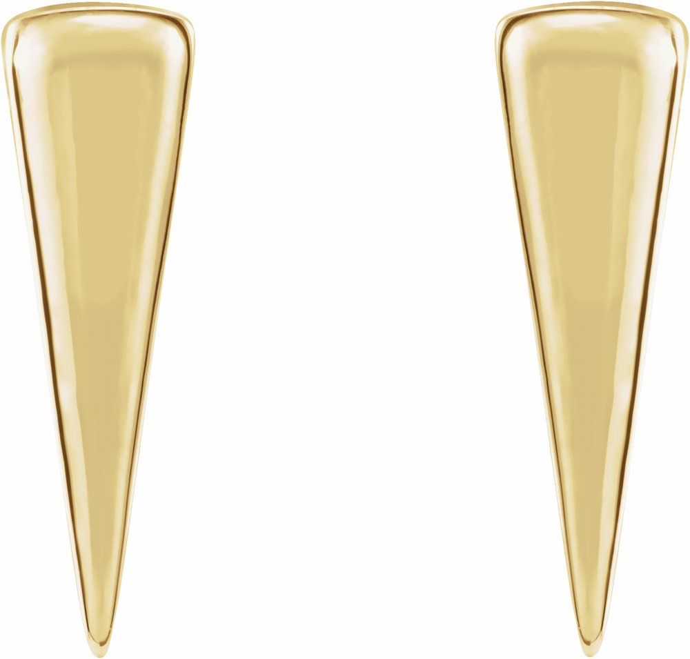 14K Yellow Triangle Earrings