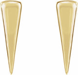 14K Yellow Triangle Earrings