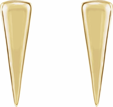 14K Yellow Triangle Earrings