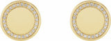 14K Yellow Gold 1/4 CTW Natural Diamond Engravable Earrings  