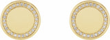 14K Yellow 1/4 CTW Natural Diamond Engravable Earrings