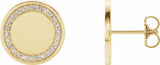 14K Yellow Gold 1/4 CTW Natural Diamond Engravable Earrings  
