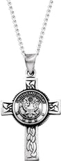 Sterling Silver U.S. Army Cross 24" Necklace