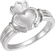 14K White Gold Claddagh Band
