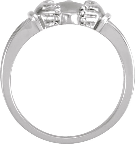 14K White Gold Claddagh Band