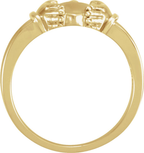 14K Yellow Gold Claddagh Band