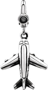 Sterling Silver Plane  Charm/Pendant