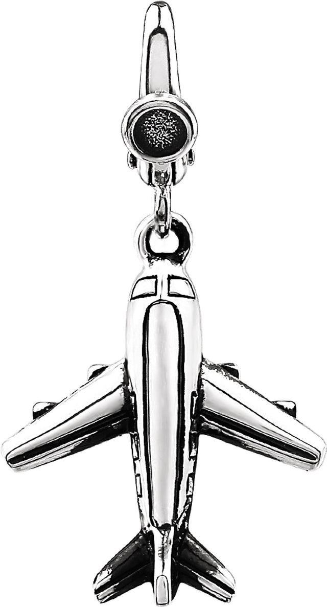 Sterling Silver Plane  Charm/Pendant