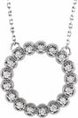 14K White Gold 1/5 CTW Natural Diamond Circle 16-18" Necklace
