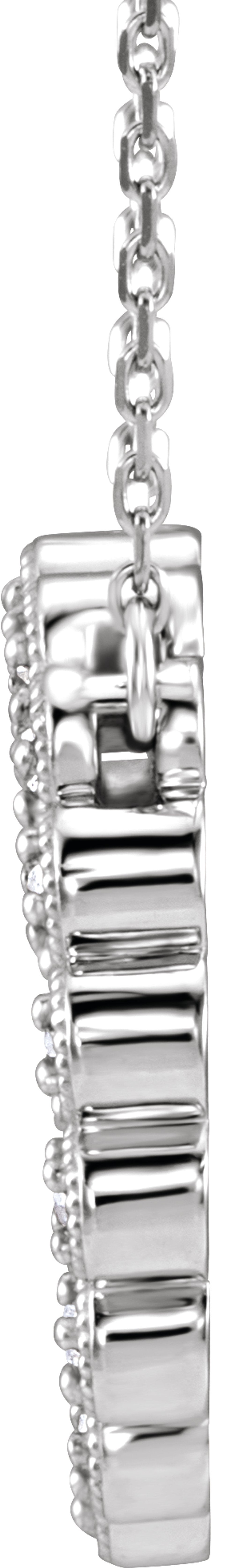 14K White Gold 1/5 CTW Natural Diamond Circle 16-18" Necklace