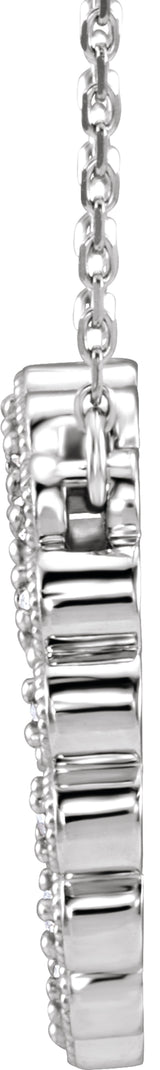 14K White Gold 1/5 CTW Natural Diamond Circle 16-18" Necklace