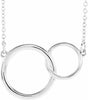 14K White Gold Interlocking Circle 16-18" Necklace