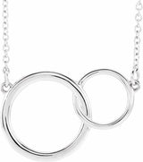 14K White Gold Interlocking Circle 16-18" Necklace