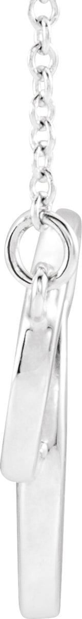 14K White Gold Interlocking Circle 16-18" Necklace