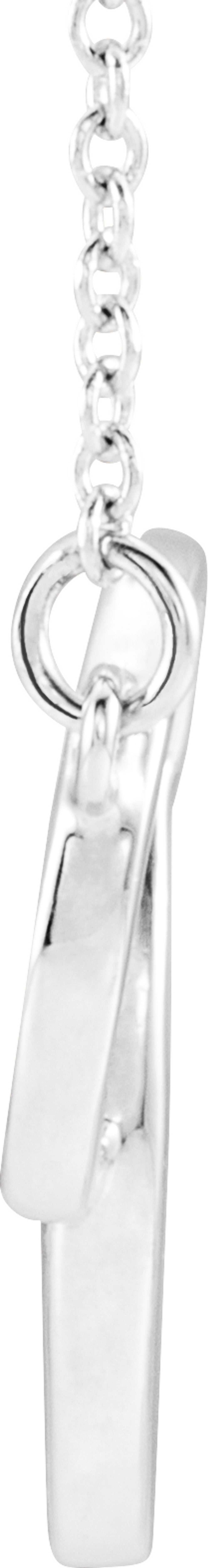 14K White Gold Interlocking Circle 16-18" Necklace