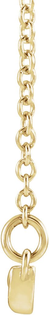 14K Yellow Leaf Bar 16-18" Necklace