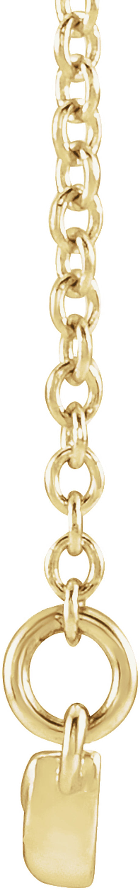 14K Yellow Leaf Bar 16-18" Necklace