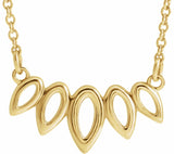 14K Yellow Leaf 16-18" Necklace  