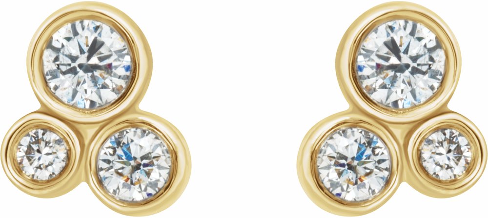 14K Yellow 1/5 CTW Natural Diamond Geometric Cluster Earrings