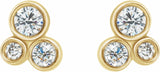 14K Yellow 1/5 CTW Natural Diamond Geometric Cluster Earrings