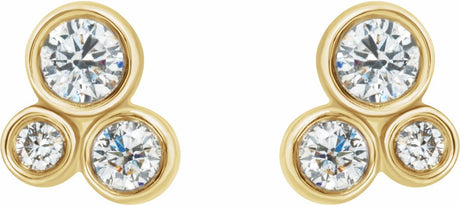 14K Yellow 1/5 CTW Natural Diamond Geometric Cluster Earrings