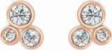 14K Rose 1/5 CTW Natural Diamond Geometric Cluster Earrings