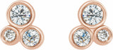 14K Rose Gold 1/5 CTW Natural Diamond Geometric Cluster Earrings 