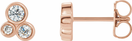 14K Rose Gold 1/5 CTW Natural Diamond Geometric Cluster Earrings 