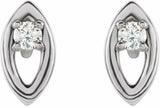 Sterling Silver .05 CTW Natural Diamond Solitaire Earrings