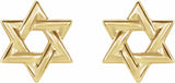 14K Yellow Star of David Earrings