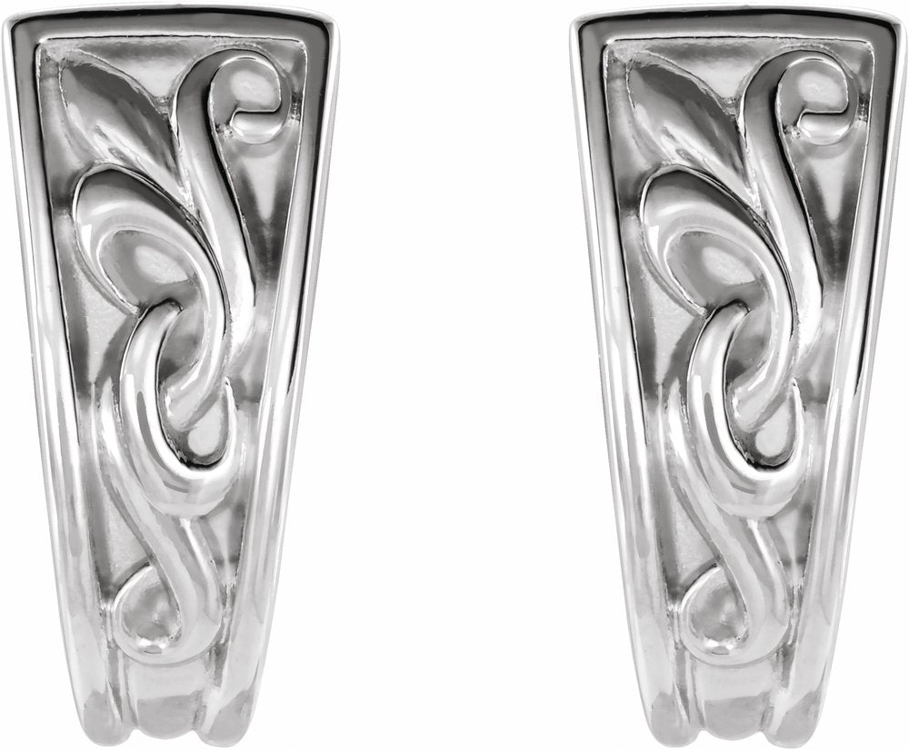 Sterling Silver Vintage-Inspired J-Hoop Earrings