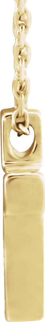 14K Yellow Gold Petite Cross 16-18" Necklace  