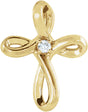 14K Yellow .015 CTW Natural Diamond Cross Pendant 