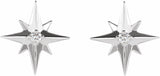 14K White .03 CTW Natural Diamond Star Earrings