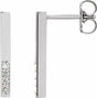 14K White Gold .07 CTW Natural Diamond Bar Earrings
