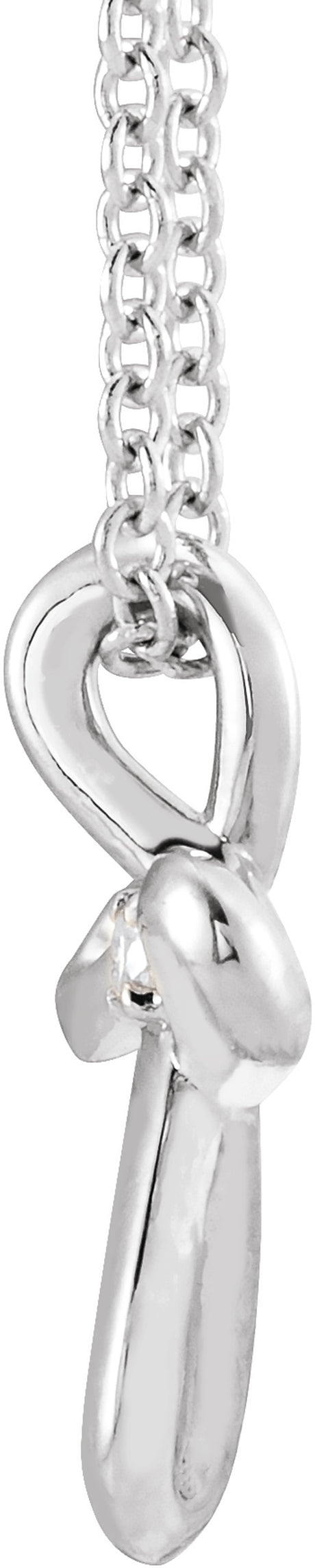 14K White Gold .015 CTW Natural Diamond Cross 16-18" Necklace