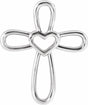 Platinum Cross with Heart Pendant 